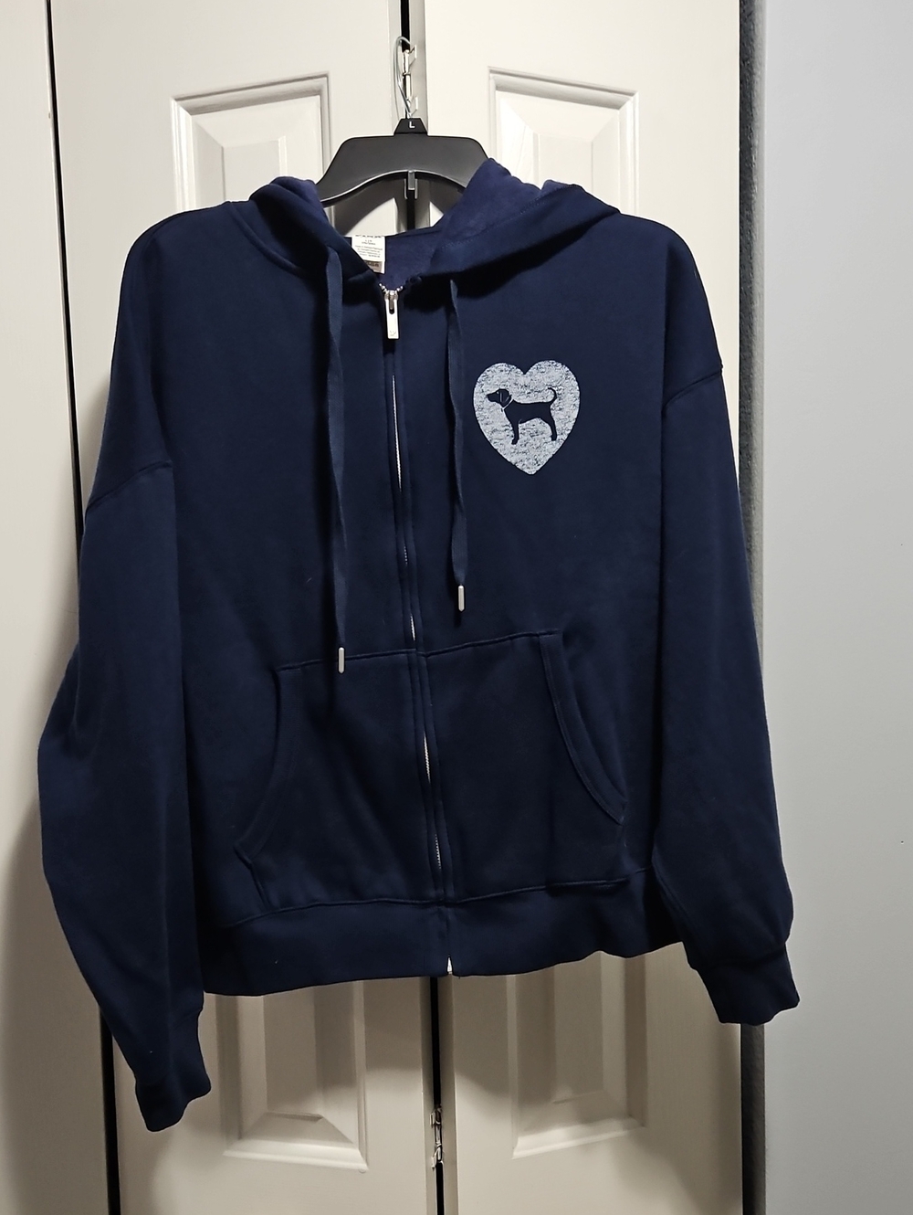 Victoria's Secret PINK dog Zip Up Hoodie LARGE